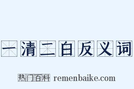 一清二白反义词是什么意思的图片